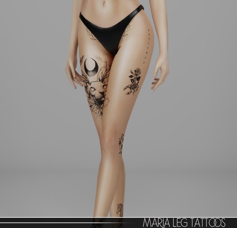 Тату на ноги Maria Leg Tattoos